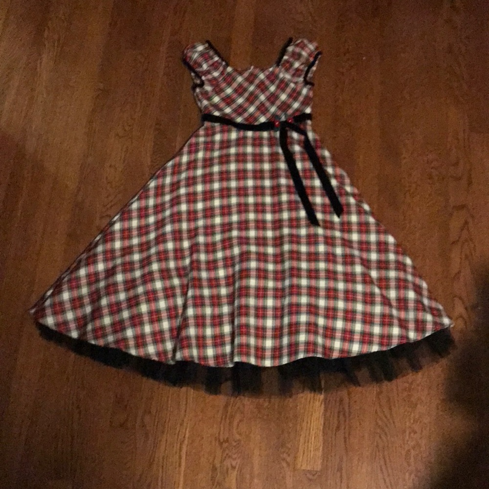 Girls plaid Bonnie Jean Christmas dress